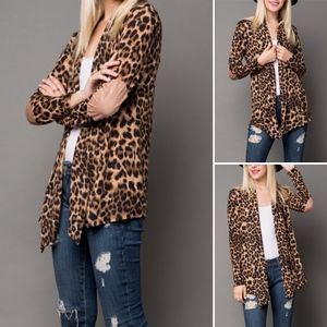 ✅NEW ARRIVAL➡️Leopard Print Suede Elbow Cardigan